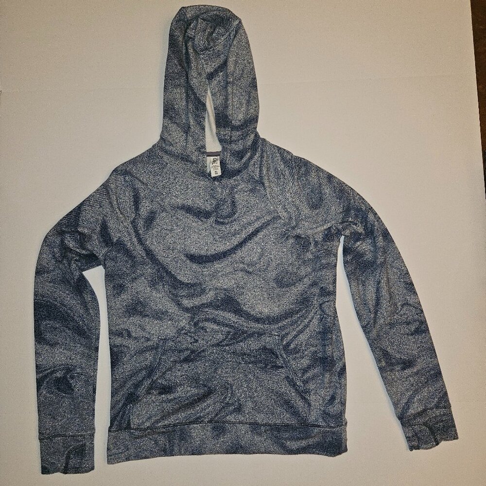 Athleta Girls XL/14 Space Dye Blue Hooded Sweatshirt